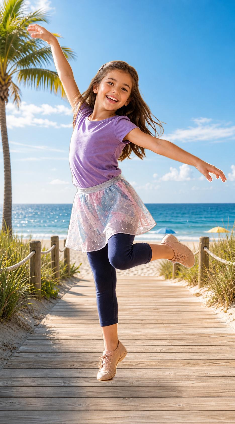 Subject placed on a new beach background