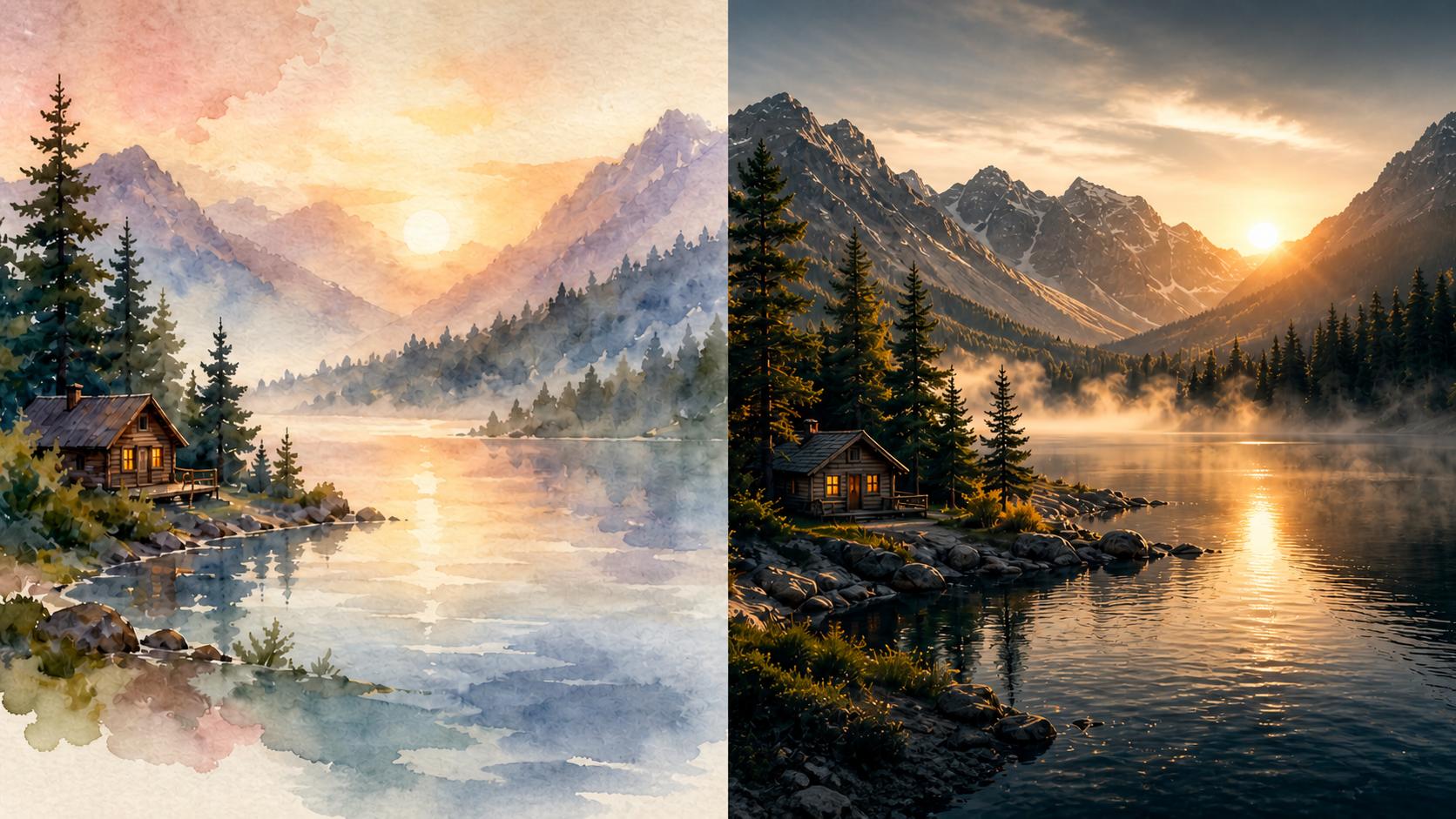 Image to Image tool preview showing a photo restyle workflow