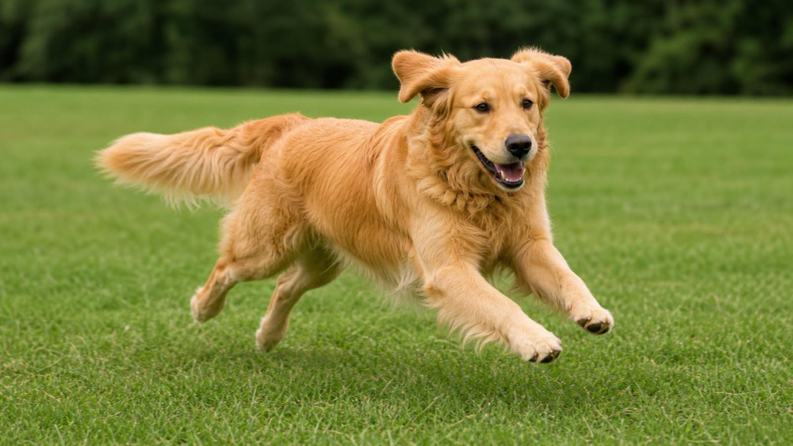 Sharp, high-resolution photo of a running dog after AI upscaling