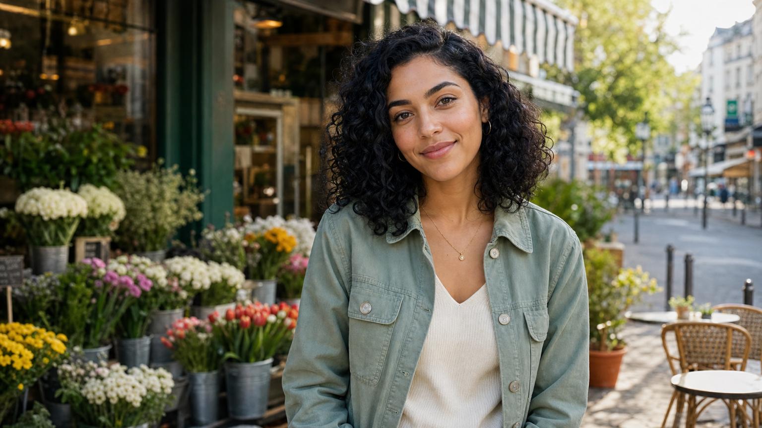 Sharp, high-resolution flower market photo after AI upscaling