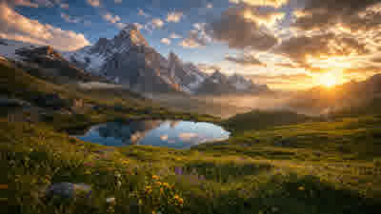 Small, low-resolution landscape photo before upscaling