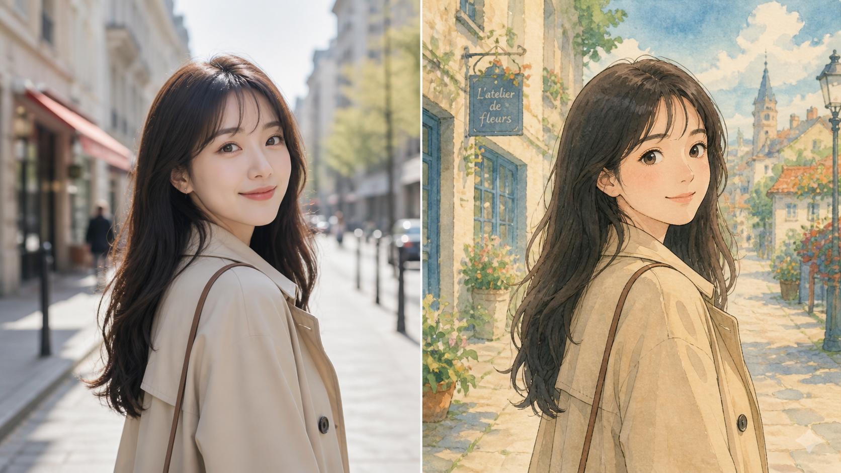 Photo transformed into illustrated image preview