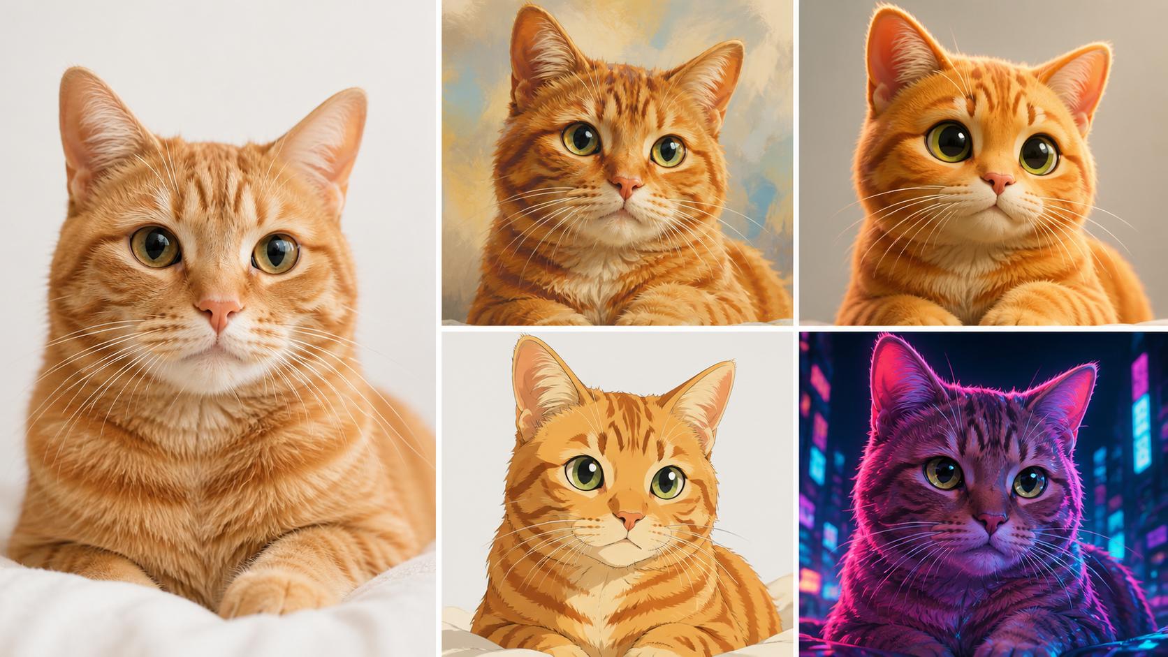 Diverse AI art styles generated from text prompts