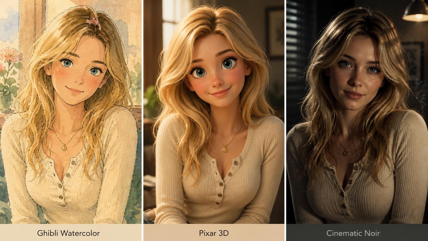 AI image to image style variations from one uploaded reference